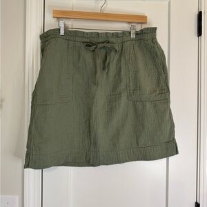 Caslon Olive Green Gauze Skirt